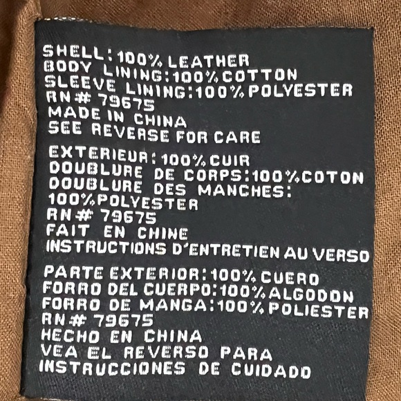 Michael Michael Kors brown leather jacket size M - Picture 11 of 13